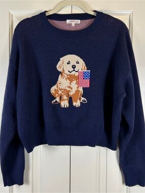 Stella Tweed Dog American Flag Sweater